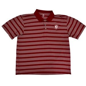 KA Knights Apparel Mens‎ 2XL Alabama Crimson Tide Polo Shirt Red Striped Logo